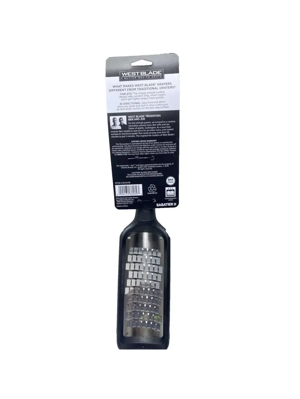 Sabatier Handheld Grater Black Fine Flake Kitchen Tool for Cheese Chocolate New